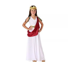 Disfraz de Romana Blanca con capa para niña