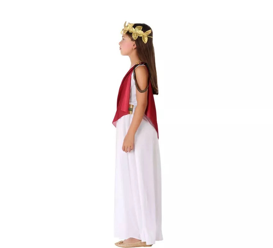 Disfraz de Romana Blanca con capa para niña