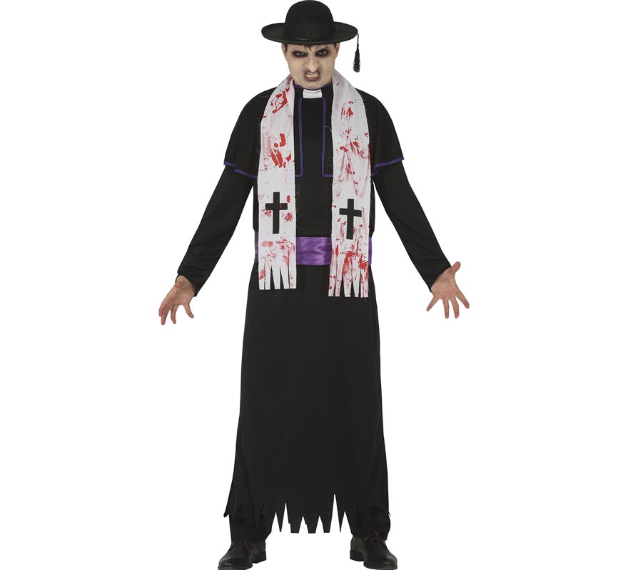 Disfraz de Sacerdote Zombie para hombre