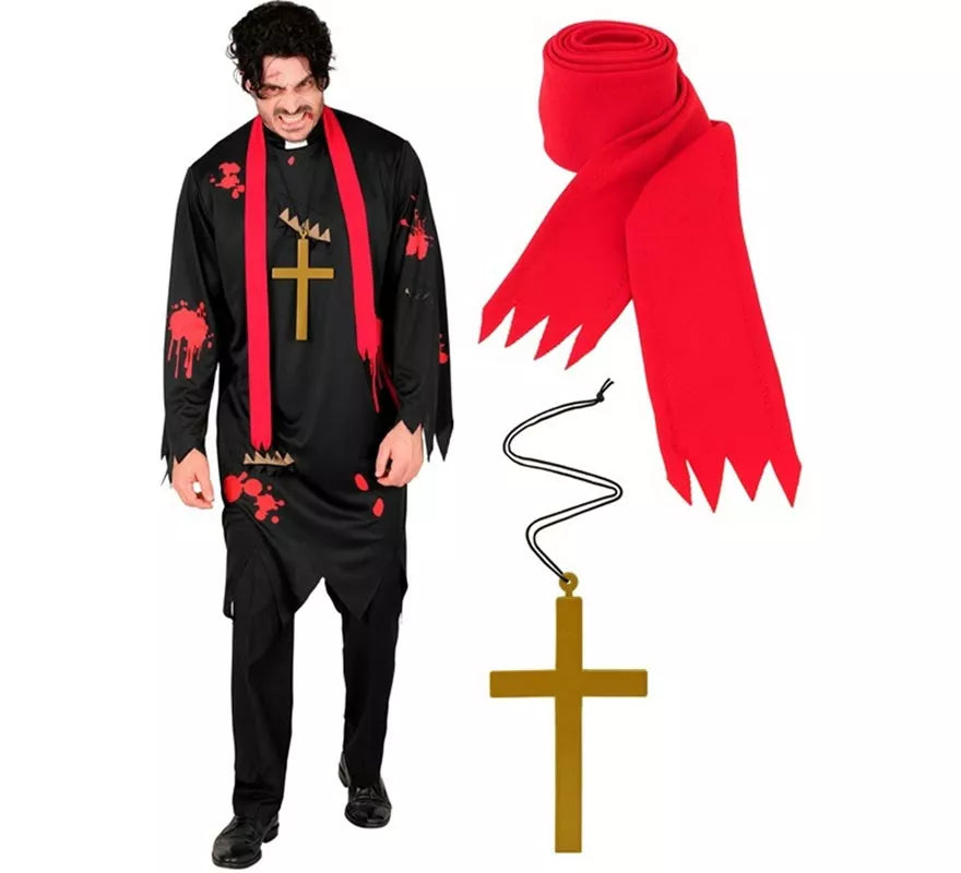 Translation missing: es.Disfraz de Sacerdote Zombie para hombre