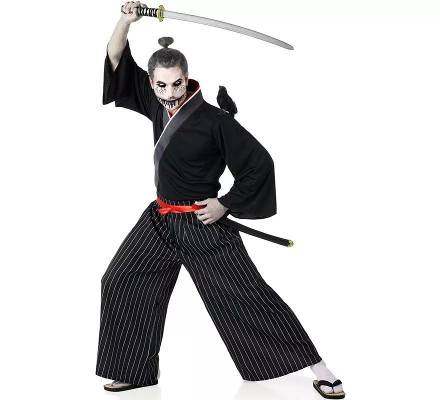 Translation missing: es.Disfraz de Samurai negro y rojo para hombre