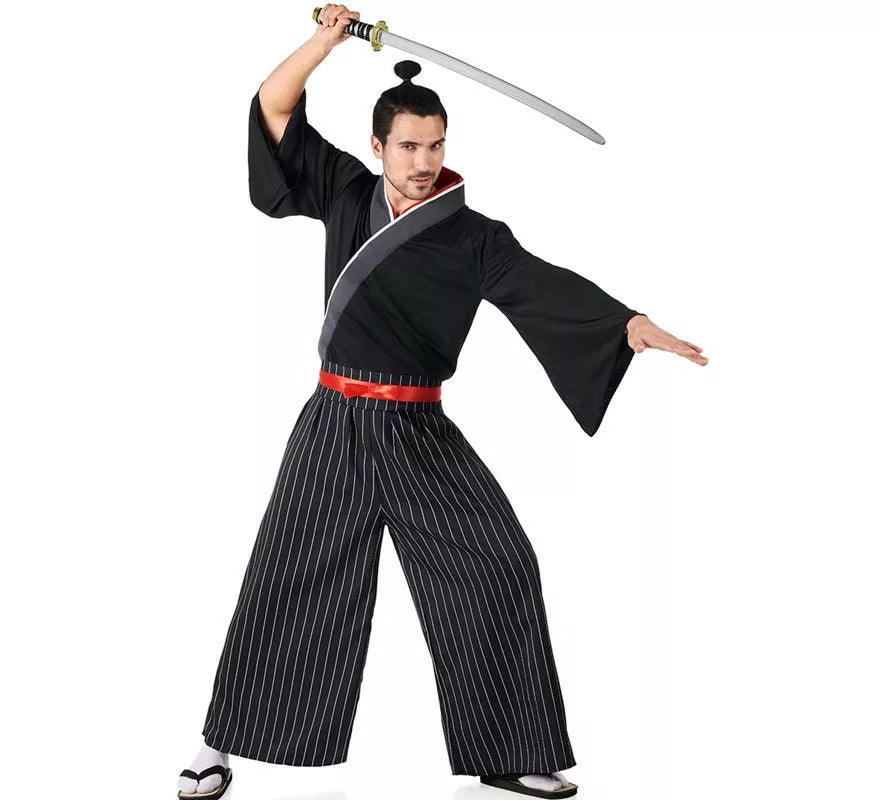 Translation missing: es.Disfraz de Samurai negro y rojo para hombre