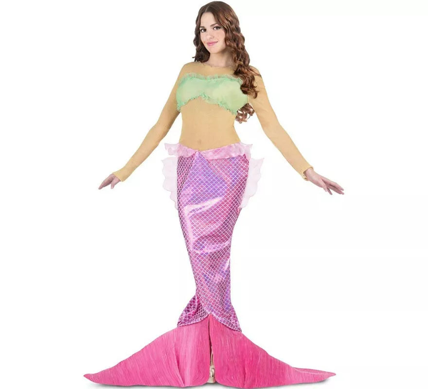 Translation missing: es.Disfraz de Sirena rosa con cola para mujer