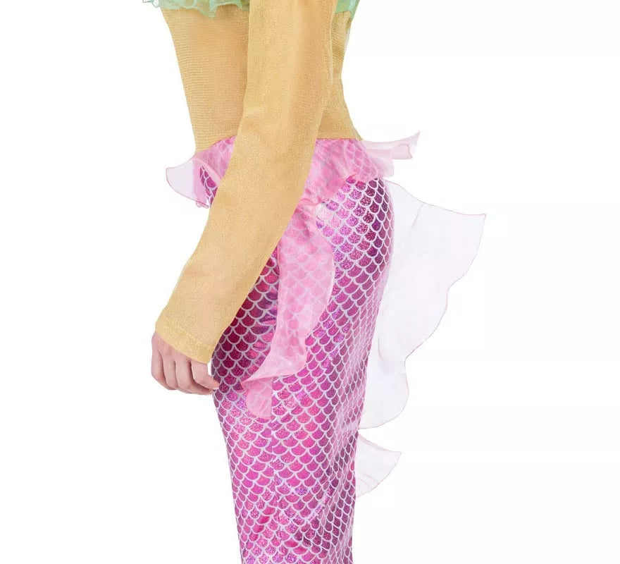 Disfraz de Sirena rosa con cola para mujer