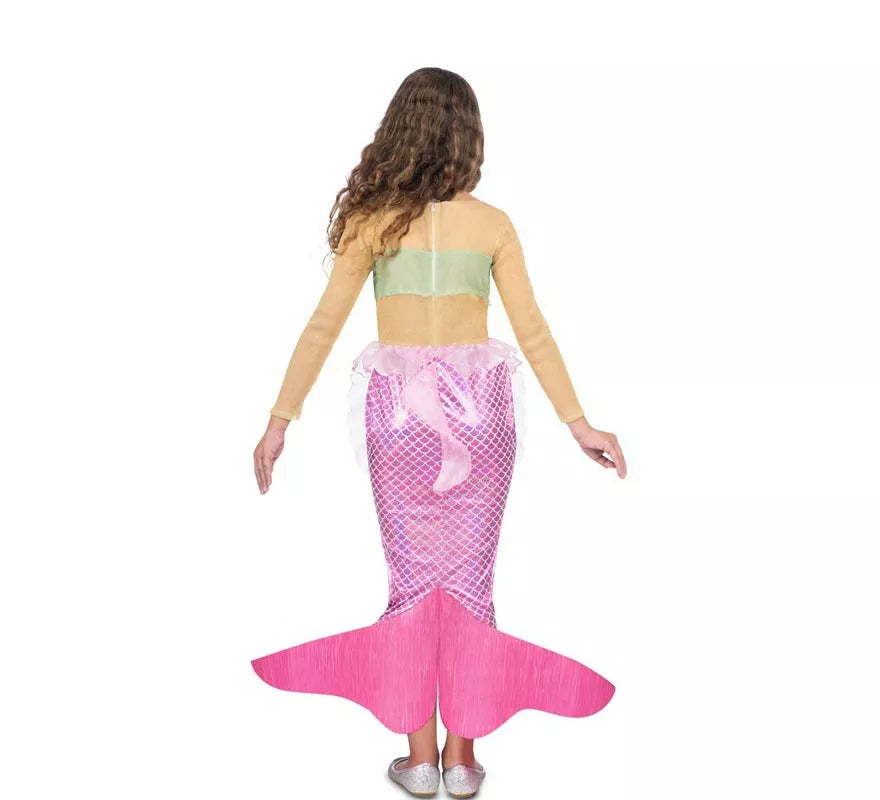 Translation missing: es.Disfraz de Sirena rosa con cola para niña