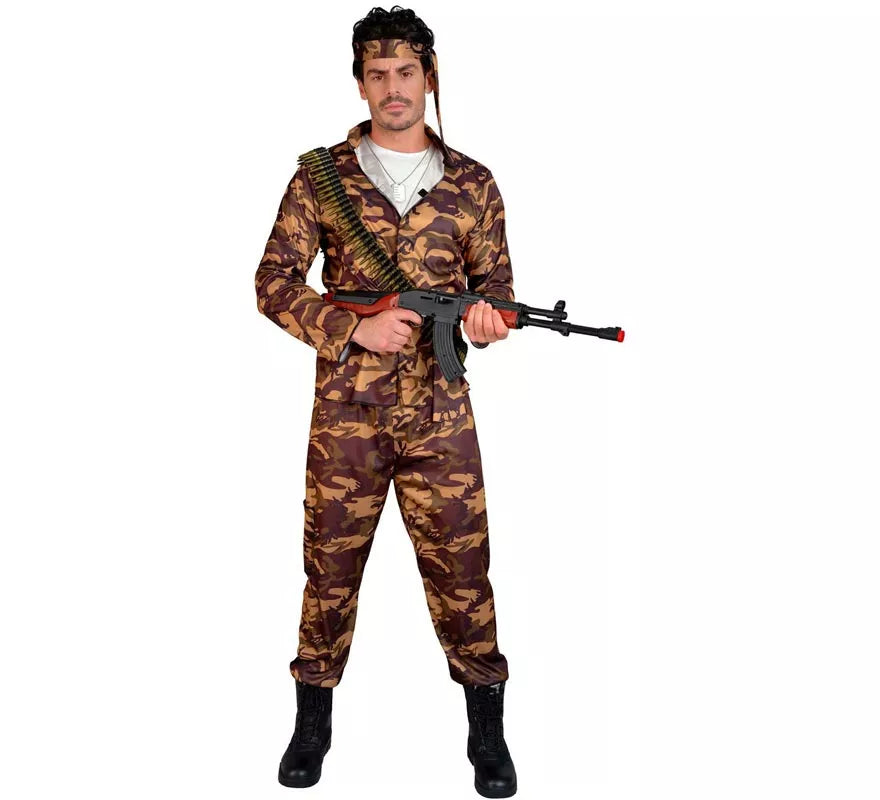 Translation missing: es.Disfraz de Soldado Camuflado marrón para hombre