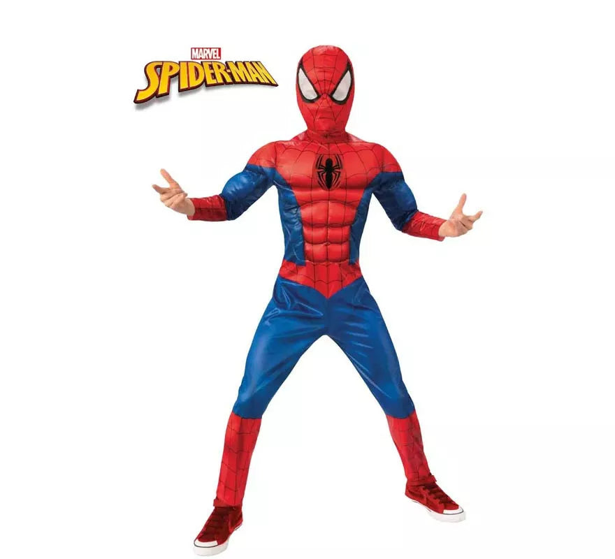 Translation missing: es.Disfraz de Spiderman Black Line musculoso para niño