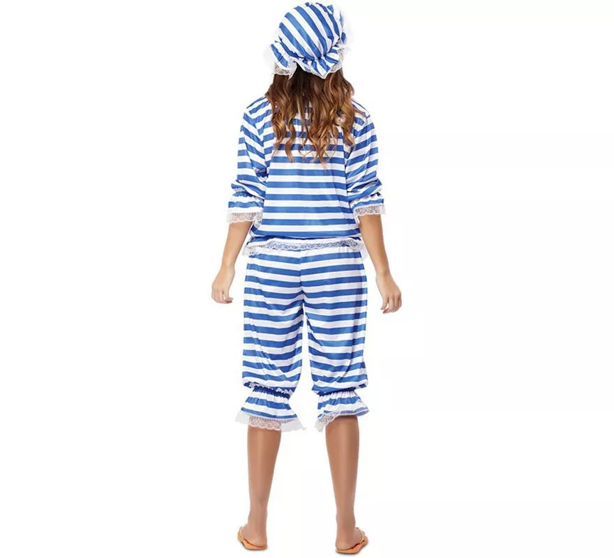 Translation missing: es.Disfraz de Sra. Bañista Retro Años 20 Azul para mujer