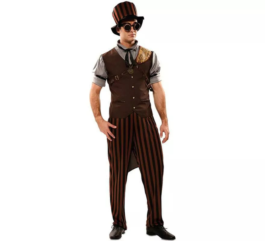 Disfraz de Steampunk a Rayas para hombre