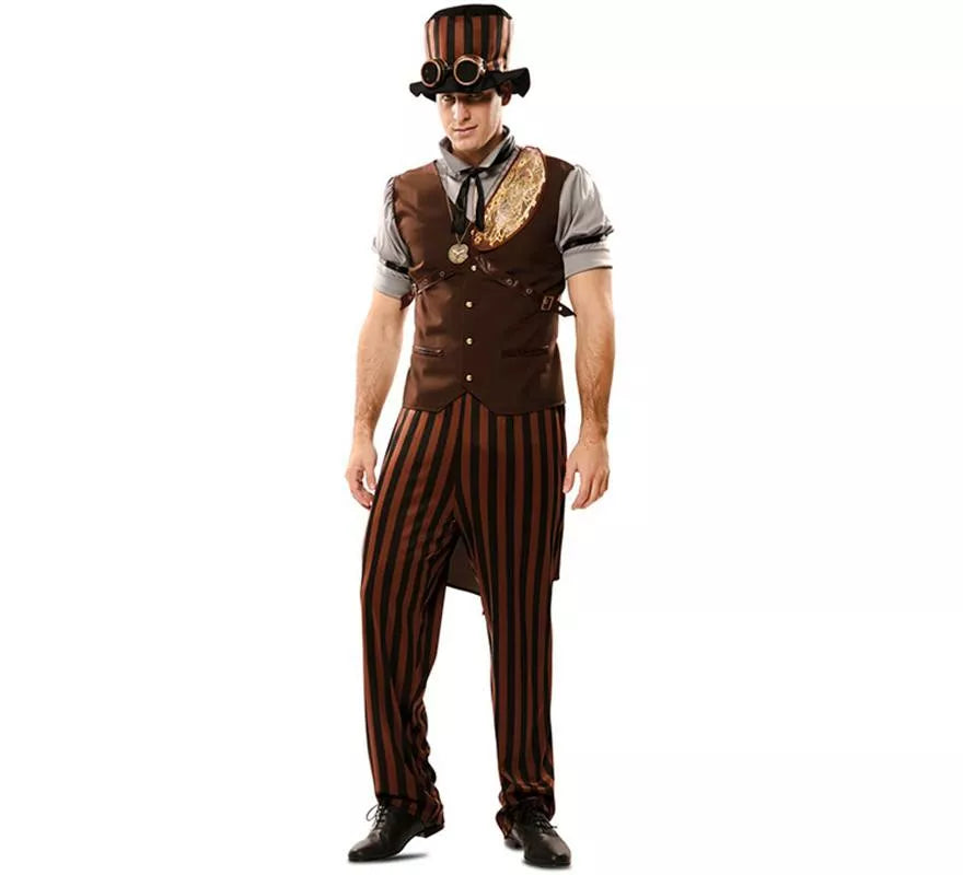 Translation missing: es.Disfraz de Steampunk a Rayas para hombre