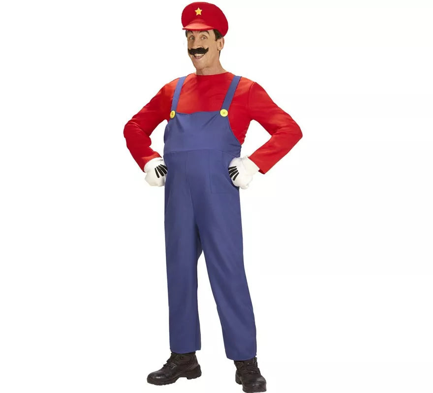 Disfraz de Súper Fontanero rojo para hombre