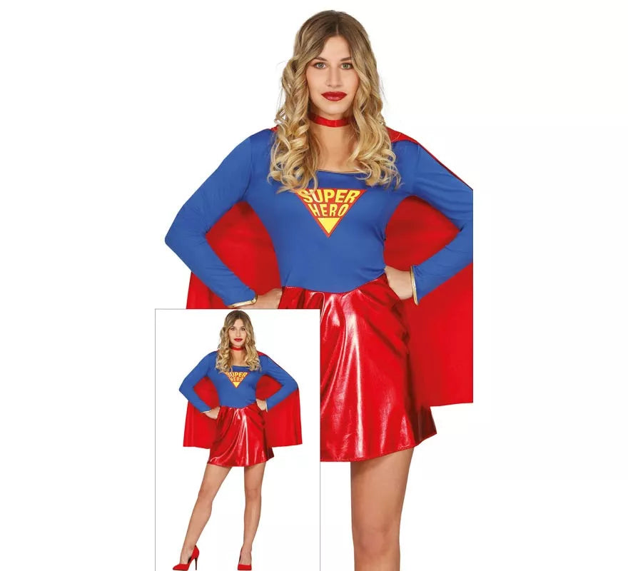 Translation missing: es.Disfraz de Súper Heroína Azul y Rojo para mujer