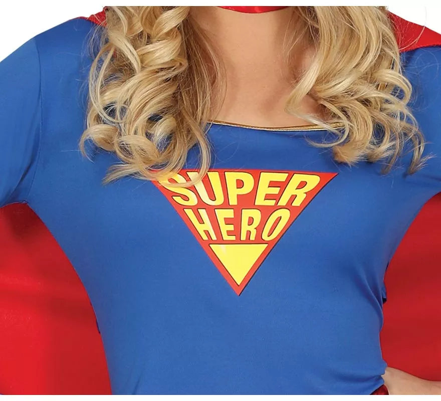 Disfraz de Súper Heroína Azul y Rojo para mujer