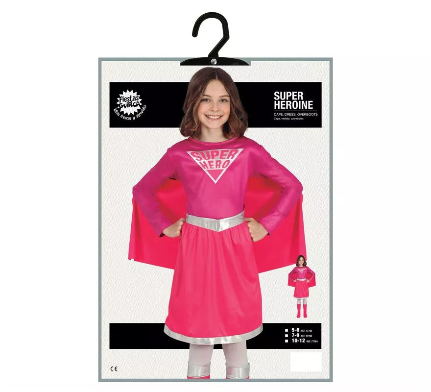 Translation missing: es.Disfraz de Super Heroína Rosa para niña