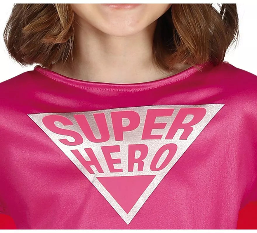 Translation missing: es.Disfraz de Super Heroína Rosa para niña