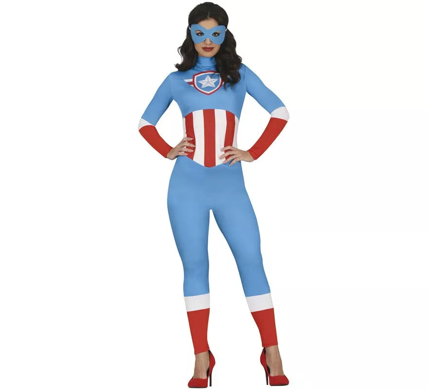 Translation missing: es.Disfraz de Superheroína Capitana Azul para mujer