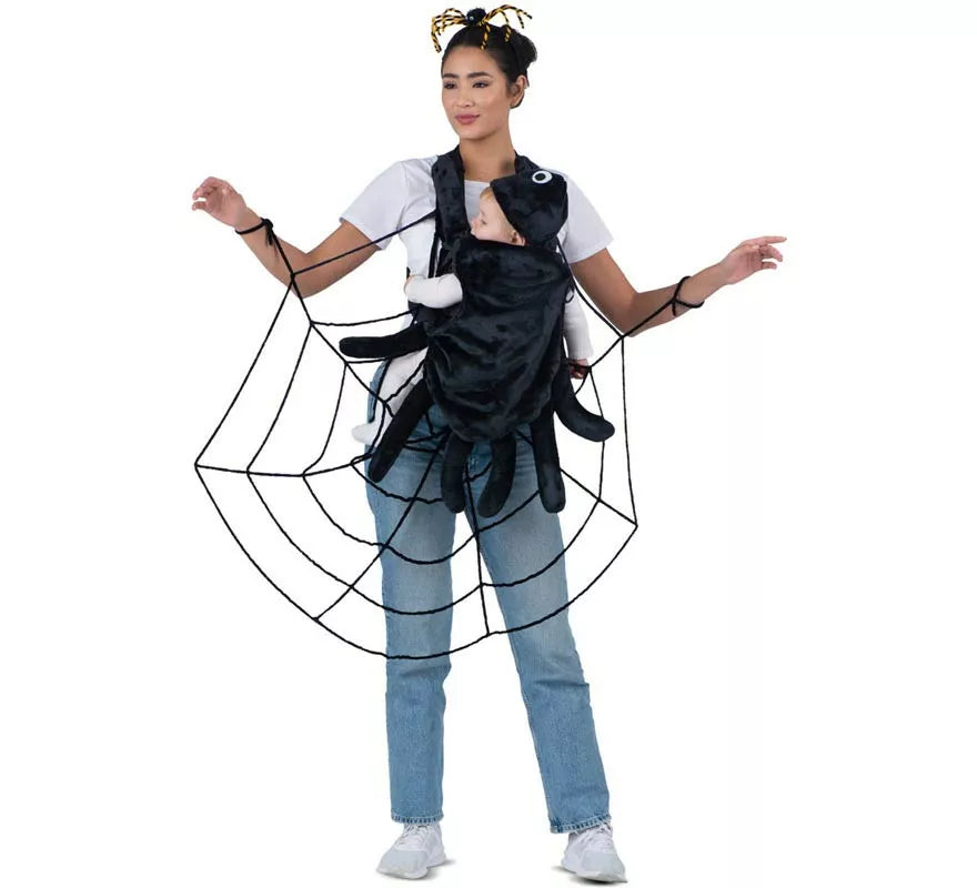 Translation missing: es.Disfraz de Telaraña y Araña con cubremochila para adulto y bebé