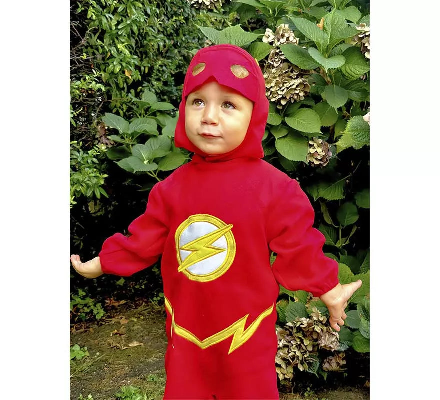 Disfraz de The Flash con gorro para bebé
