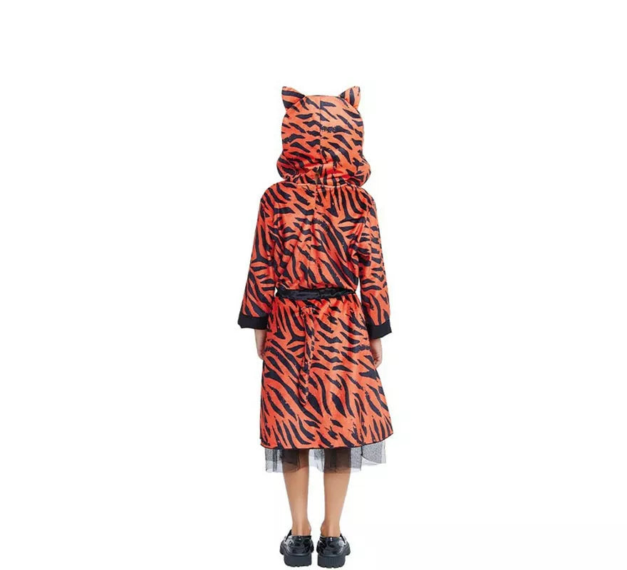 Translation missing: es.Disfraz de Tigresa en vestido con capucha para niña y adolescente