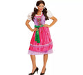 Disfraz de Tirolesa Dirndl rosa y verde con delantal para mujer