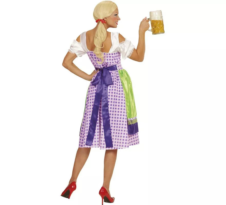 Translation missing: es.Disfraz de Tirolesa Dirndl verde y azul con delantal para mujer