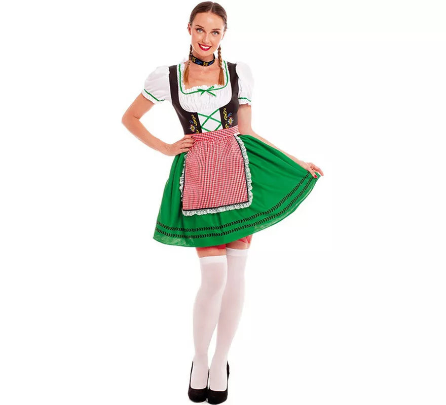 Translation missing: es.Disfraz de Tirolesa Verde y Negro para mujer