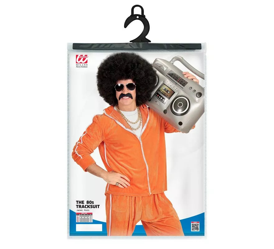Translation missing: es.Disfraz de Traje Deportivo Años 80 naranja terciopelo para hombre