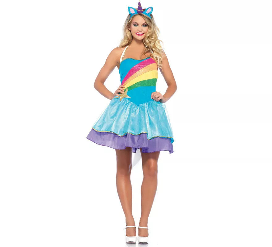 Translation missing: es.Disfraz de Unicornio Arcoíris para mujer