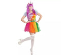 Disfraz de Unicornio multicolor con diadema para mujer