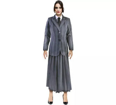 Disfraz de Uniforme Escolar Gótico a rayas para mujer