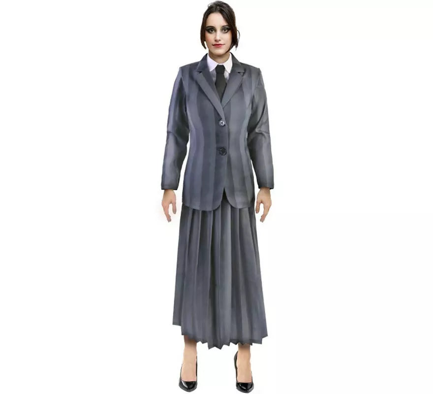 Translation missing: es.Disfraz de Uniforme Escolar Gótico a rayas para mujer