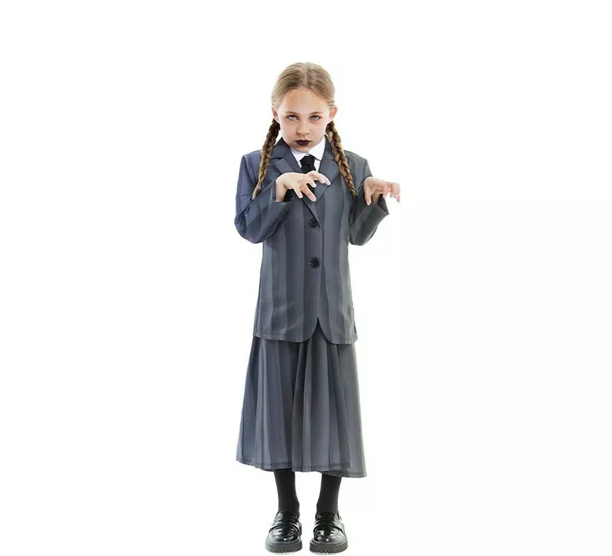 Translation missing: es.Disfraz de Uniforme Escolar Gótico a rayas para niña y adolescente