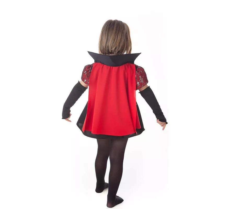 Translation missing: es.Disfraz de Vampira Esqueletos elegante con capa para niña