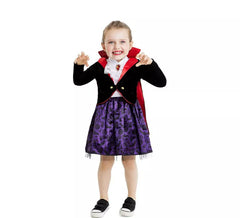 Disfraz de Vampiresa clásico con capa y cuello para bebé y niña