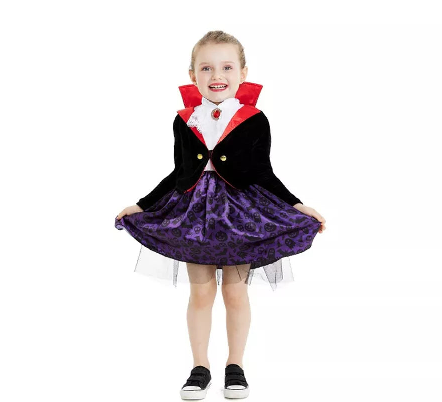 Translation missing: es.Disfraz de Vampiresa clásico con capa y cuello para bebé y niña