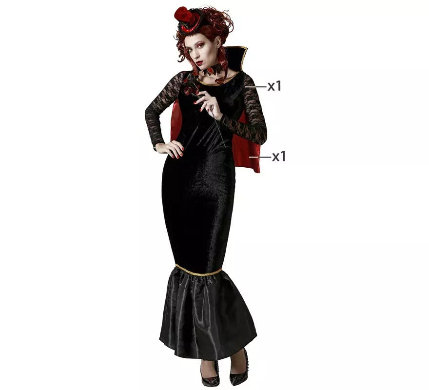 Translation missing: es.Disfraz de Vampiresa con capa para mujer