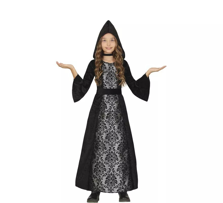 Translation missing: es.Disfraz de Vampiresa con capucha negra para niña