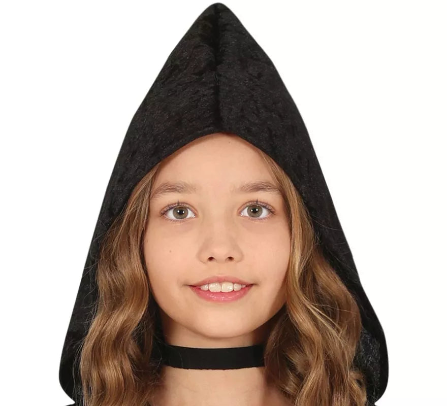 Translation missing: es.Disfraz de Vampiresa con capucha negra para niña