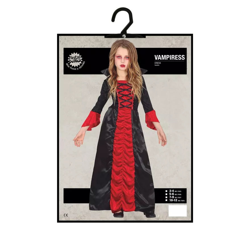 Disfraz de Vampiresa con vestido largo para niña