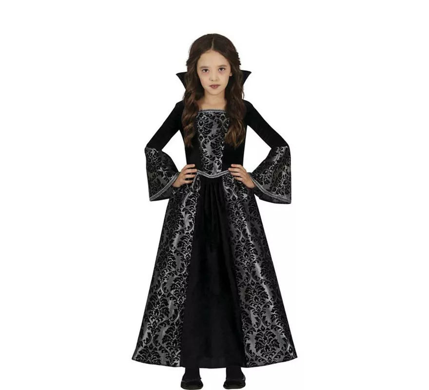Translation missing: es.Disfraz de Vampiresa de Gótica plateada para niña