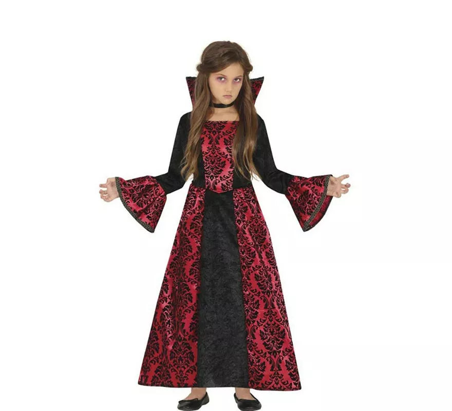 Translation missing: es.Disfraz de Vampiresa de Gótica rojo para niña