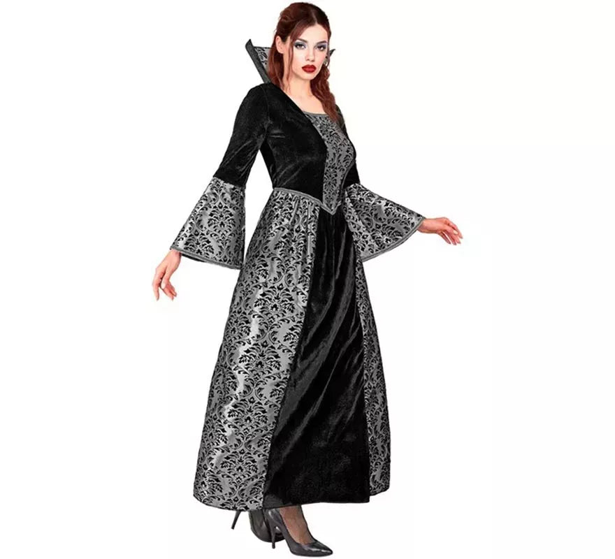Translation missing: es.Disfraz de Vampiresa gris y negra para mujer