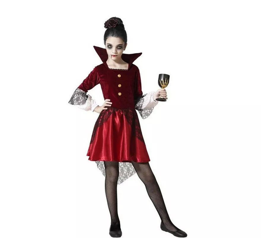 Translation missing: es.Disfraz de Vampiresa Roja para niña