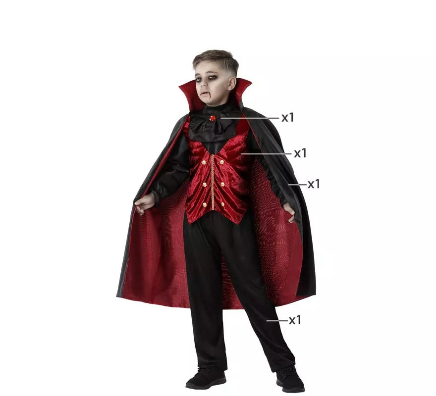 Translation missing: es.Disfraz de Vampiro Borgoña para niño