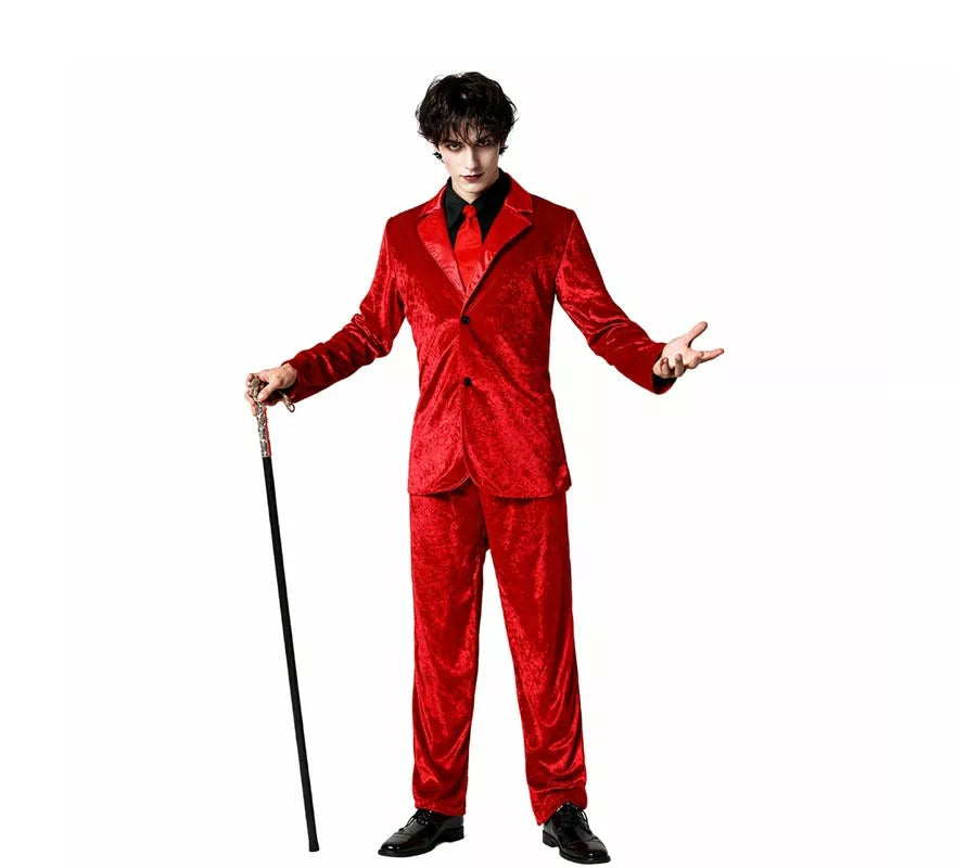 Translation missing: es.Disfraz de Vampiro Elegante Rojo para hombre