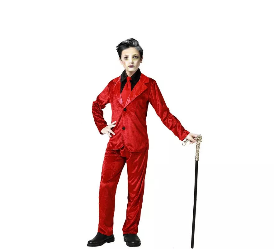 Translation missing: es.Disfraz de Vampiro Elegante Rojo para niño
