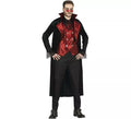 Disfraz de Vampiro Maligno con chaleco rojo para hombre