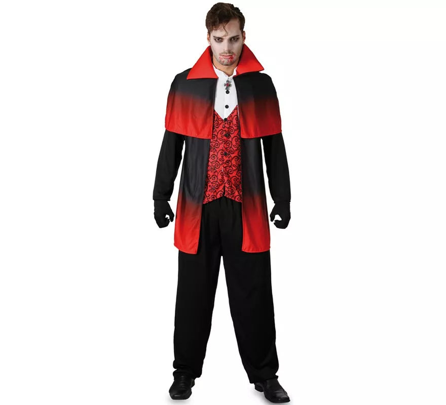 Translation missing: es.Disfraz de Vampiro rojo y negro para hombre