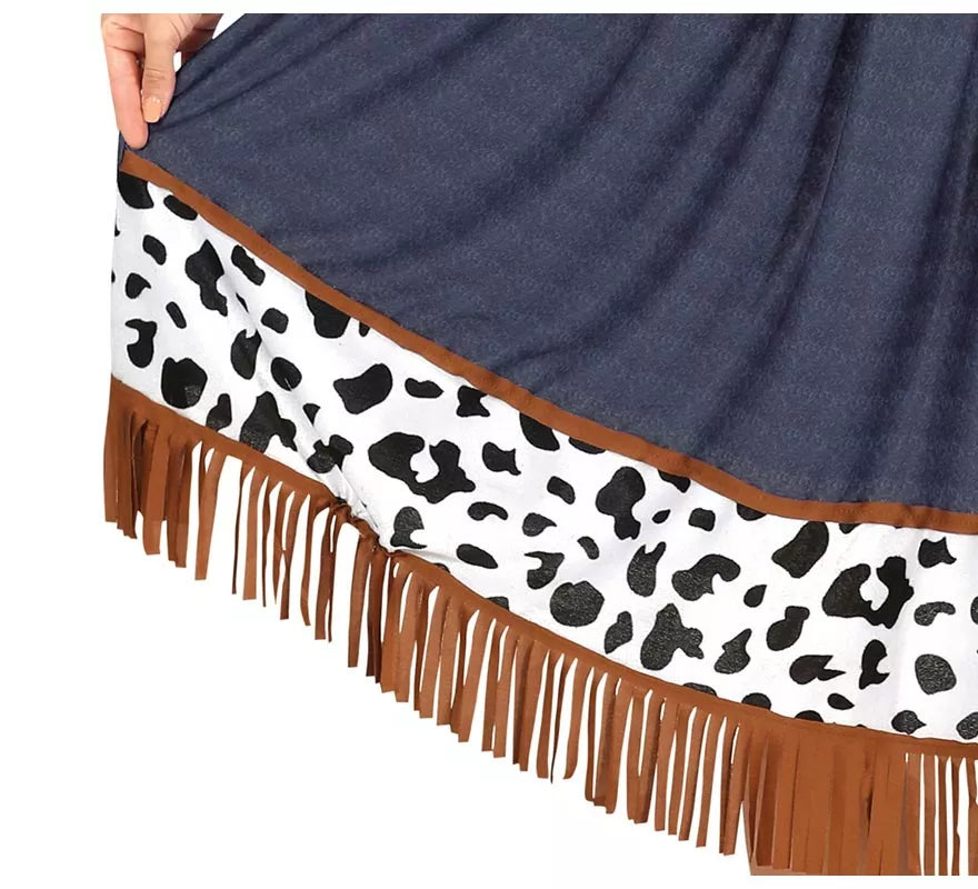 Disfraz de Vaquera con vestido estampado para mujer
