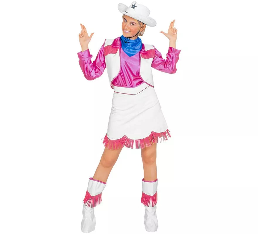 Disfraz de Vaquera Rodeo rosa para mujer